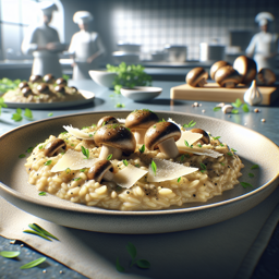 Champignon-Risotto mit Parmesan und frischen Kräutern