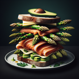 Spargelsandwich mit Räucherlachs und Avocado