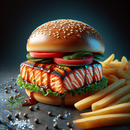 Asiatischer Teriyaki-Lachs-Burger