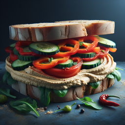 Mediterranes Hummus-Sandwich