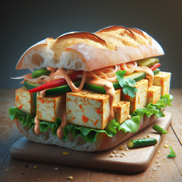 Asiatisches Tofu-Banh-Mi-Sandwich