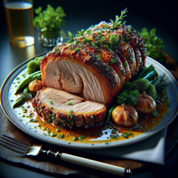 Saftiger Schweinebraten mit Kräutern