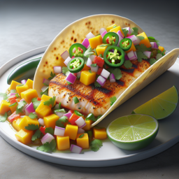 Fisch-Taco mit Mango-Salsa