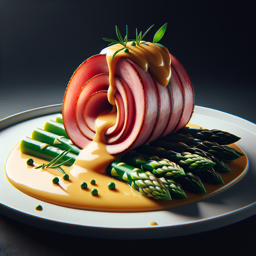 Spargel-Schinken-Röllchen mit Sauce Hollandaise