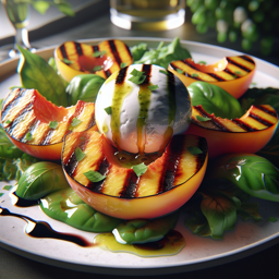 Gegrillter Pfirsich und Burrata Salat