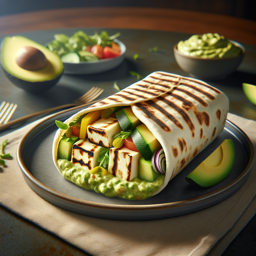 Halloumi-Wrap mit Avocado-Creme