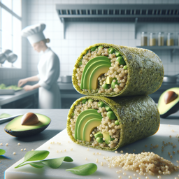 Vegetarischer Quinoa und Avocado-Wrap