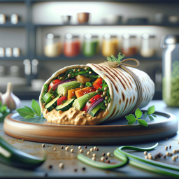 Mediterraner Hummus und Gemüse-Wrap