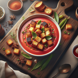 Gazpacho mit knusprigen Croutons