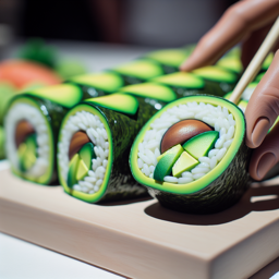 Avocado-Gurken-Sushi-Rollen