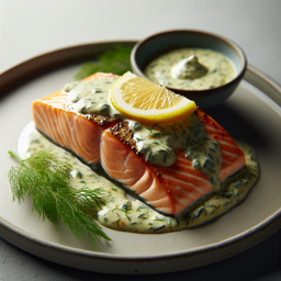 Lachsfilet mit Zitronen-Dill-Sauce