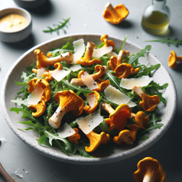 Pfifferling-Salat mit Rucola und Parmesan