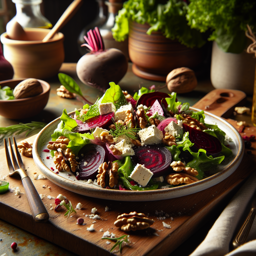 Rote-Bete-Salat mit Ziegenkäse und Walnüssen