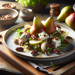 Ziegenkäse-Salat mit Birnen und Pekannüssen