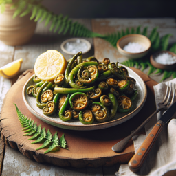 Gebratene Fiddleheads