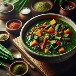 Vegetarische Callaloo-Suppe