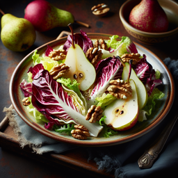 Radicchio und Birnen-Salat mit Walnüssen