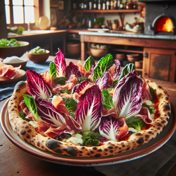 Radicchio-Pizza mit Prosciutto