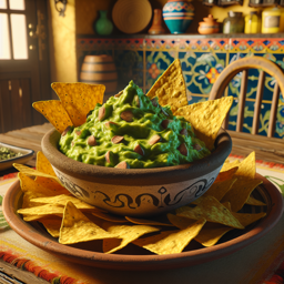 Gruselige Guacamole mit Tortilla-Chips