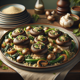 Gefüllte Champignons mit Quinoa und Kräutern